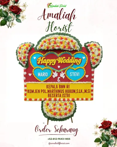 Karangan Papan Bunga Pernikahan di Cigondewah Rahayu